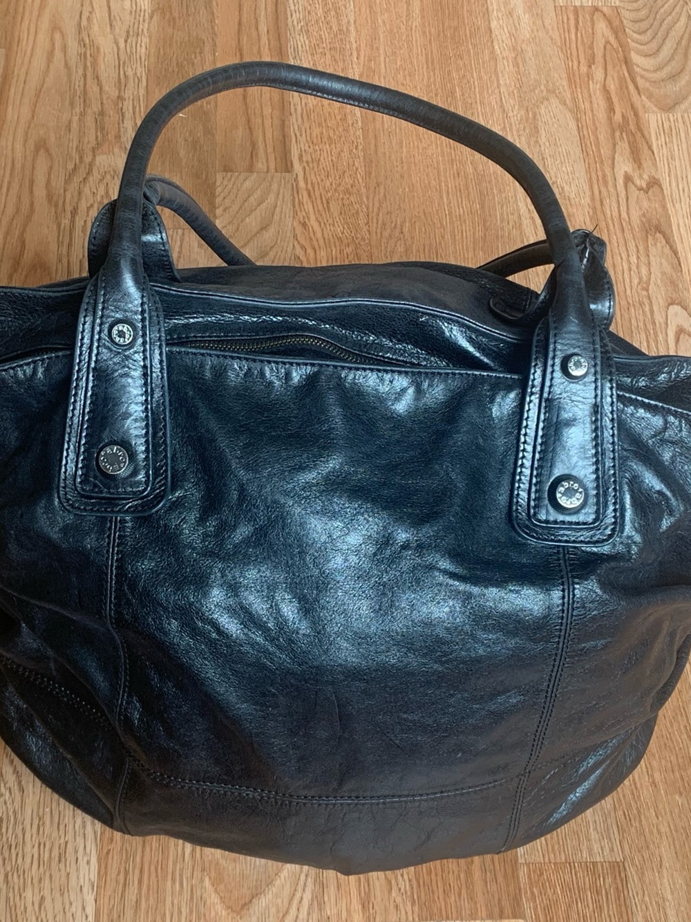 Joe's Jeans Black Leather Hobo Tote